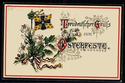 I. WK, patriotische Ostergruß-Karte, als Feldpost gelaufen, gute ...