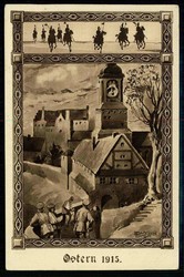 I. WK, patriotische Ostergruß-Karte, als Feldpost gelaufen, gute ...