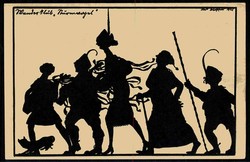 Scherenschnitt-Karte der Wandervogel-Bewegung, hier 2. Folge, Karte 6 ...