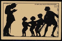 Scherenschnitt-Karte der Wandervogel-Bewegung, hier 3. Folge, Karte 4 ...