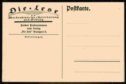 Werbekarte für die Zeitung 'Die Lese', Wochenzeitung für ...