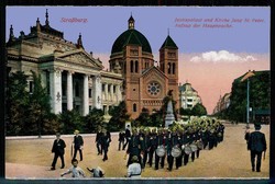 Straßburg, hier Justizpalast und Kirche Jung St. Peter, Aufzug der ...