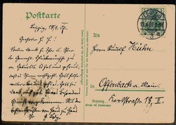 Leipzig, Gruß-Farblitho-Karte 1907, mit Entwurf des 1913 ...