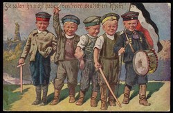 Kinder/Patriotik aus der Zeit des Kaiserreiches/I. WK, hier 'Sie ...