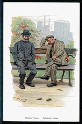 Ca. 1910, Humor-Postkarte 'Berliner Typen', hier 'Schlechte Zeiten', ...