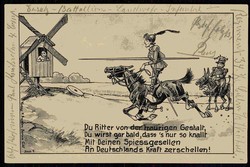 Spottkarte auf den Kriegsgegner, als Feldpost Oktober 1914 aus ...