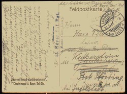 Fotokarte der Theater-Truppe des 2. Bayer. Inf.-Div., als Feldpost ...