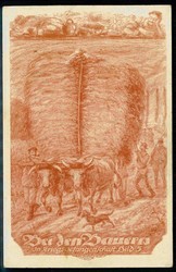 I. WK, Propagandakarte 'Bei den Bauern in Kriegsgefangenschaft', um ...