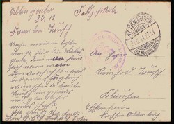 I. WK, Thematik-Karte zum Thema 'Kriegsgefangene/Kriesgefangenschaft' ...