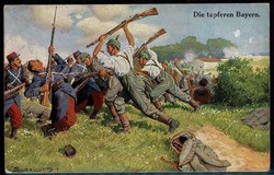 Thematik-Karte aus dem I. WK, hier 'Die tapferen Bayern', als ...