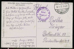 I. WK, Aufnahme 'Wirkungen eines Zeppelinangriffes auf England', als ...