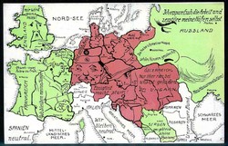 Landkarten-Humor aus der Zeit des I. WK, um 1914/15, ungebraucht, ...