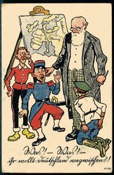 Landkarten-Humor aus der Zeit des I. WK, um 1914/15, ungebraucht, ...
