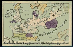 Landkarten-Humor aus der Zeit des I. WK, um 1914/15, ungebraucht, mit ...