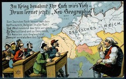 Landkarten-Humor aus der Zeit des I. WK, gelaufen Leipzig Oktober ...