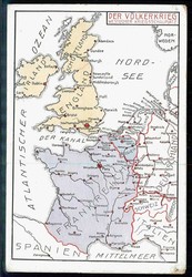 Landkarten-Humor aus der Zeit des I. WK, um 1914/15, ungebraucht, ...
