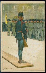 Soldatenleben/Soldatenkitsch I. WK, hier Kunst-Karte aus Österreich, ...