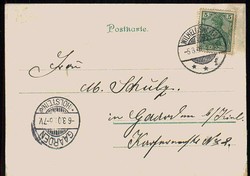 Patriotische Karte 'Brüder reicht die Hand zum Bunde', gelaufen ...