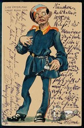 Soldaten-Witzkarte 'Lieb Vaterland magst ruhig sein', gelaufen ...