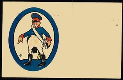 Soldaten-Karikatur, gelaufen München 1910, gute Erhaltung.