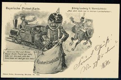 Satire-Karte gegen das Aufgehen von Bayern im Deutschen Reich, mit ...