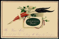 Patriotische Grußkarte aus der Zeit des I. WK, als Feldpost gelaufen ...