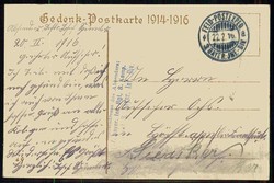 Patriotische Grußkarte aus der Zeit des I. WK, als Feldpost gelaufen ...
