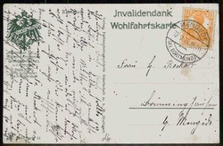 Wohlfahrtskarte herausgegeben vom Invalidendank, gelaufen Mengede im ...