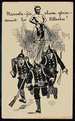 Belgien, Spott-Karte auf die deutschen Soldaten, um 1914, ungebraucht ...