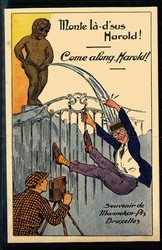 Belgien, Humorkarte mit dem Manneken Pis, um 1910, ungebraucht, gute ...