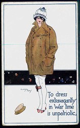 Großbritannien, Propagandakarte bezüglich der Bekleidung im Krieg ...