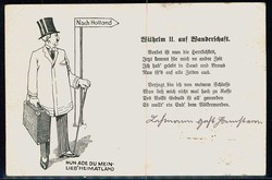 Wilhelm II., Spott-Karte gegen den Ex-Kaiser, gelaufen Leipzig 25.11 ...