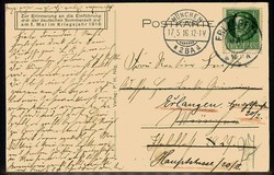 Zeitumstellung 1916, Satire-Karte an die Zeitumstellung im I. WK am 1 ...