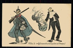 Belgien, Hetz-Karte gegen Kaiser Wilhelm II. (Attila II.), um 1910, ...