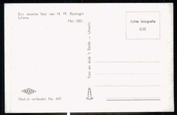 Niederlande, Erinnerungs-Pressekarte vom Mai 1951, hier Königin ...