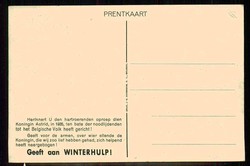 Belgien, Spendenkarte für die belgische Winterhilfe 1935, ...