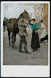 I. WK, Kriegspostkarte von B. Wennerberg, hier Nr. 23 'Ein frischer ...