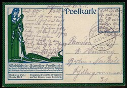 I. WK, Wohlfahrts-Künstler-Karte mit Bild von Ludwig Putz 'Begegnung ...
