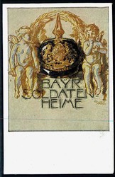 Spenden-Künstler-Postkarte zu Gunsten der bayerischen Soldatenheime ...