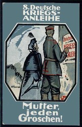 I. WK - Kriegsanleihe-Werbekarte, zeitgeschichtl. inters. Karte aus ...