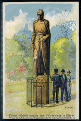 Denkmäler, hier Farbkarte 'Wehrmann in Eisen', gelaufen Leipzig ...