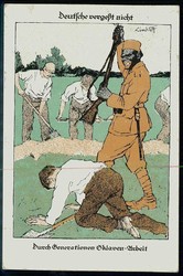 Deutsche Kolonialgeschichte auf AK, hier 'Deutsche vergesst nicht - ...