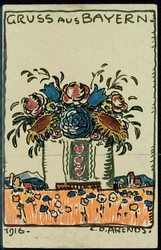 1917, Künstler-Spendenkarte für hinterbliebenen der ...