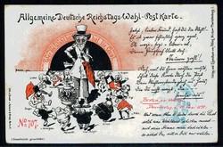 Kaiserreich und Weimarer Republik, Satire-Karte, hier 'Allgemeine ...