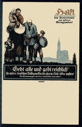 Vertriebenenhilfe 1920, Werbe- und Spendenkarte des Bundes der ...