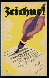 Kriegsanleihe I. WK, hier Spendenkarte 'Zeichne!', ungebraucht, gute ...