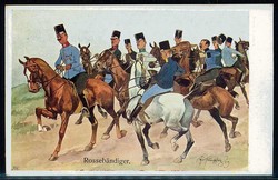 Humorkarte 'Rossebändiger', mit Karikatur über das österreichische ...