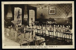 Seesen, Fotoaufnahme vom Speisesaal im Restaurant 'Grüner Jäger', ...