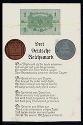 Erinerunngskarte 'Drei Deutsche Reichsmark', ungebraucht, gute ...