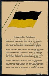 Österreichische Volkshymne, zweifarbige Prägedruck-Karte mit ...